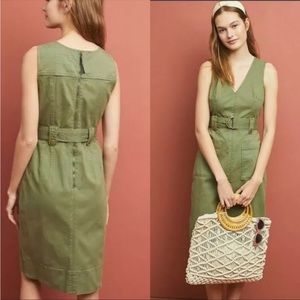 Maeve by Anthropologie Army Green Oona Utility Dress 2